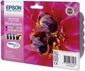Picture of Epson T0735 Black, Cyan, Magenta, Yellow Ink Cartridges (Multi-Pack)